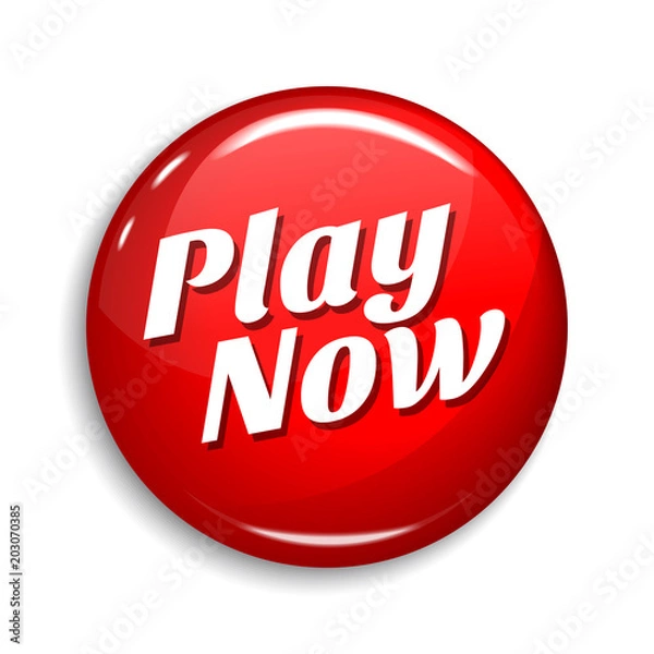 Fototapeta Play Now Round Vector Web Element Circular Button Icon Design