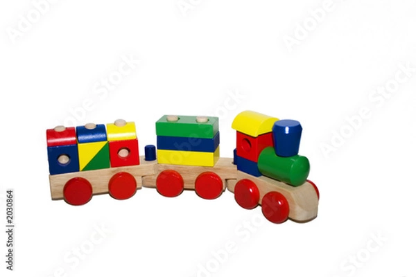 Fototapeta wooden toy train - left