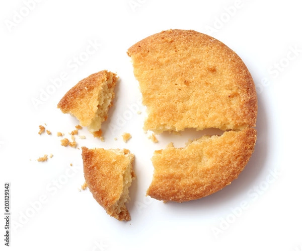 Obraz butter cookies on white background