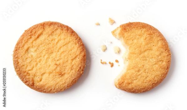 Obraz butter cookies on white background