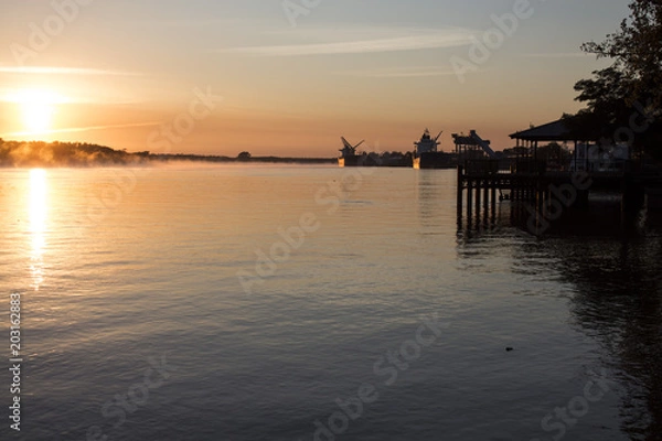 Obraz Amanecer en el muelle