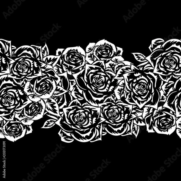 Obraz bouquet of flowers monochrome for postcards, congratulations, price tags