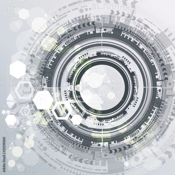 Fototapeta Abstract technological background with various technological elements. Structure pattern technology backdrop. Vector.