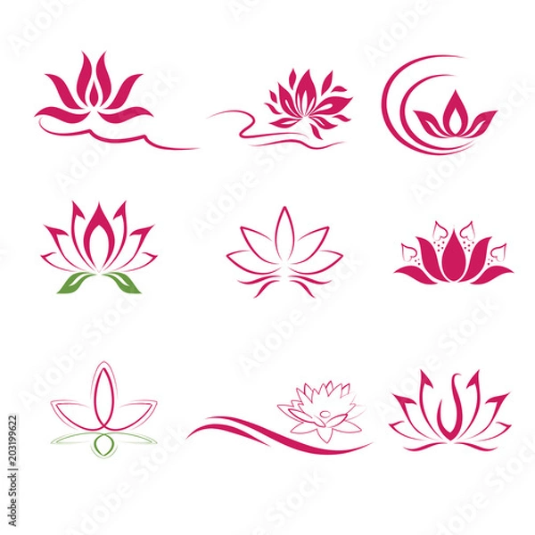 Obraz lotus flower icons