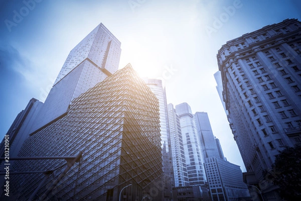 Fototapeta Skyscrapers are low - angle views in Chinese cities .