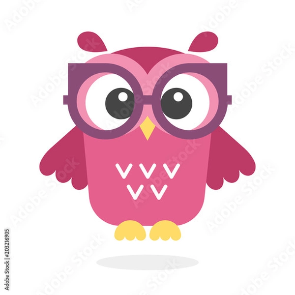 Obraz Cute owl with glasses