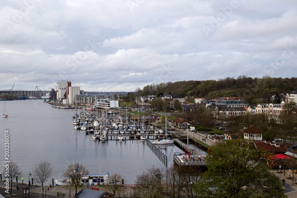 Fototapeta Panorama Blick auf den Flensburger Hafen
