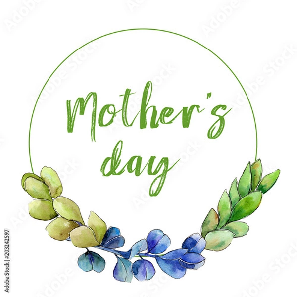 Fototapeta Green boxwood leaf. Leaf plant botanical garden floral foliage. Aquarelle leaf for background, texture, wrapper pattern, frame or border.