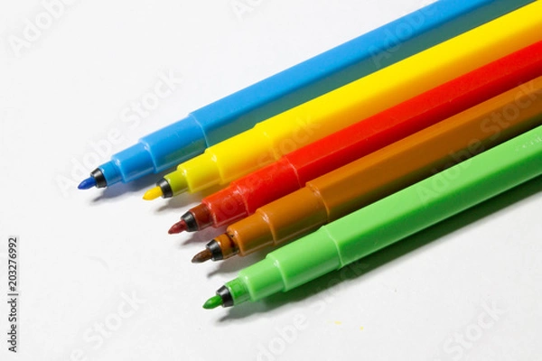 Fototapeta markers on white background