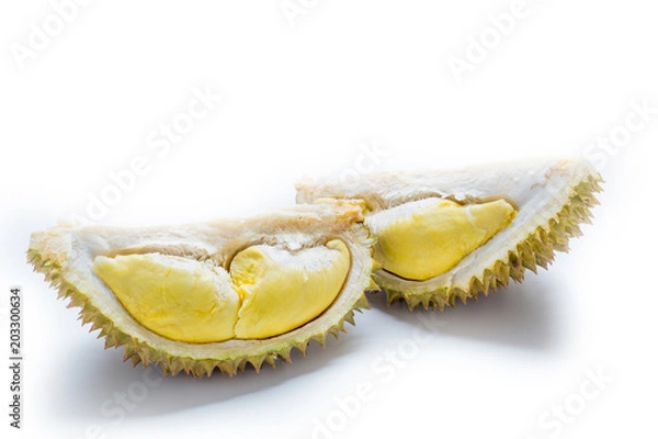 Fototapeta King of fruits, Durian isolate on white background.with path