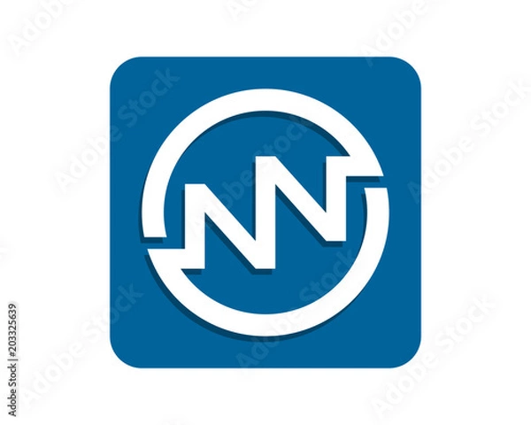 Fototapeta blue rectangle initial typography typeset logotype alphabet font image vector icon logo symbol