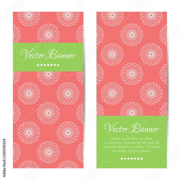 Obraz Vector vertical summer banners. Round ornament