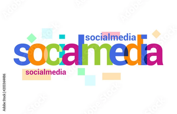 Fototapeta Social Media Overlapping vector Letter Design