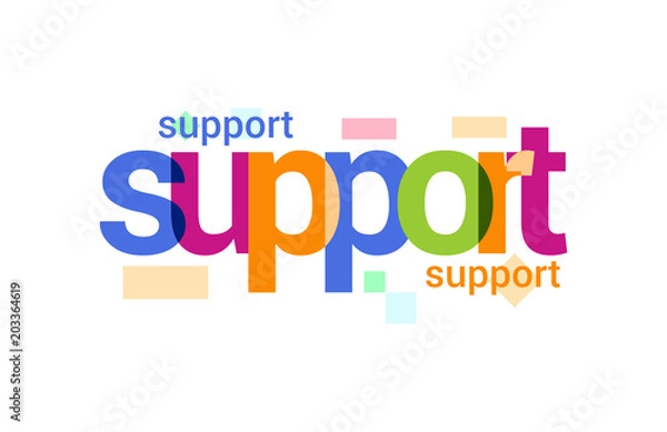 Obraz Support Overlapping vector Letter Design