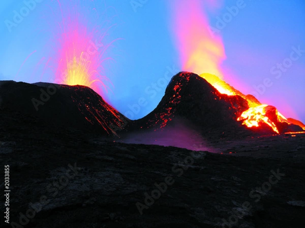 Obraz cratères en eruption
