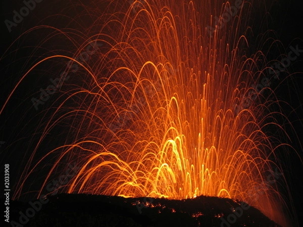 Obraz eksplozja stopionej lawy