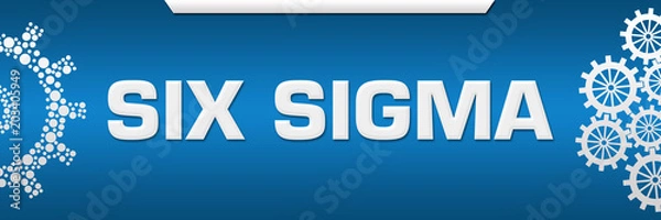 Fototapeta Six Sigma Blue Both Side Gears 