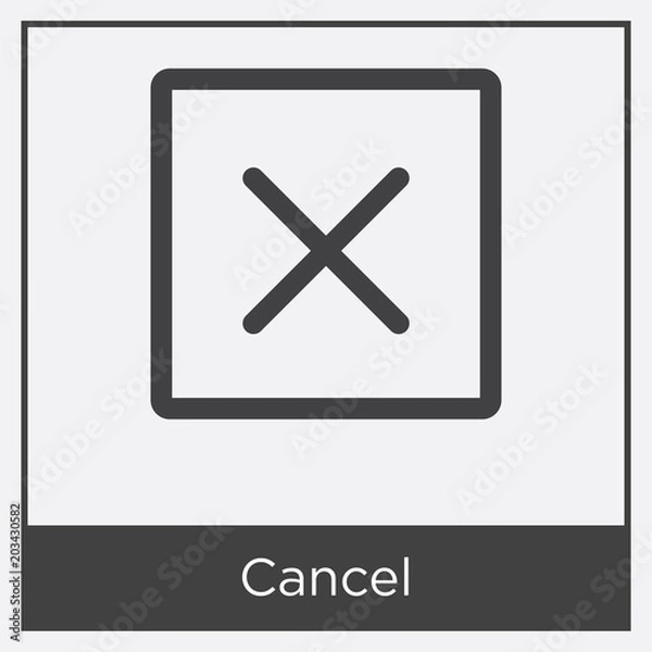 Obraz Cancel icon isolated on white background