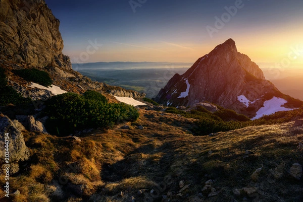 Obraz Sunrise at Tatra mountain. Giewont peak