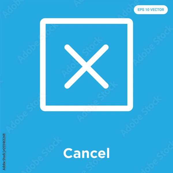 Fototapeta Cancel icon isolated on blue background