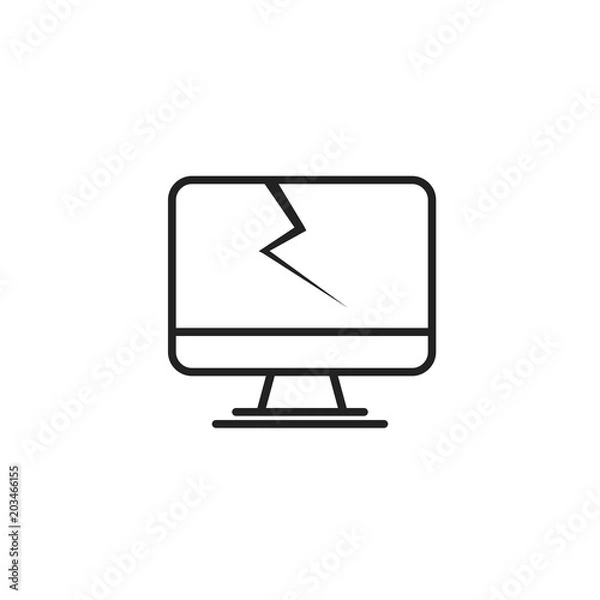 Fototapeta Computer Crash Crack Error Icon
