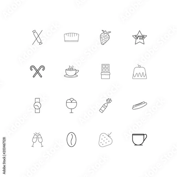 Obraz Food And Drink linear thin icons set. Outlined simple vector icons