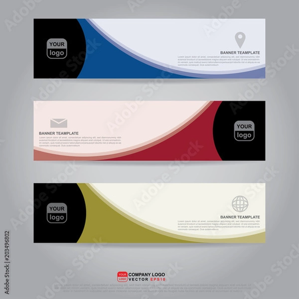 Fototapeta Template of banner, brochure, flyer and card voucher for header template, presentation, web banner, business design. Vector illustration EPS10 CMYK.