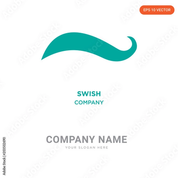 Fototapeta Black swish company logo design