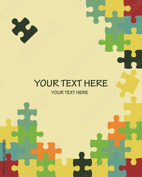 Fototapeta Colorful puzzle background vector