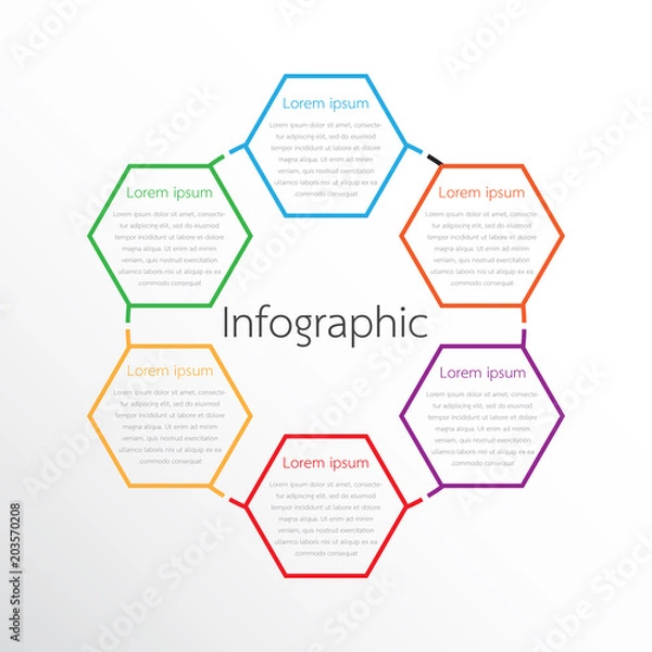 Fototapeta Vector infographic templates used for detailed reports. All 6 topics.