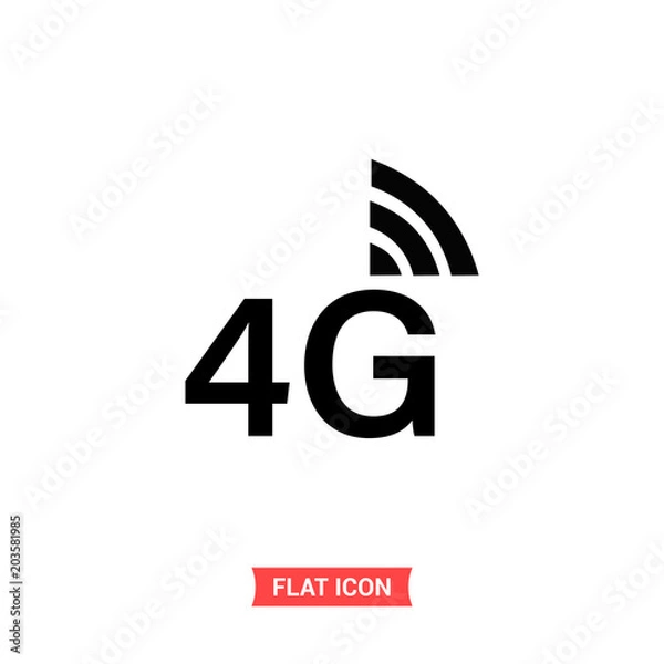 Fototapeta 4G vector icon, phone connection symbol. Trendy, simple flat sign illustration for web