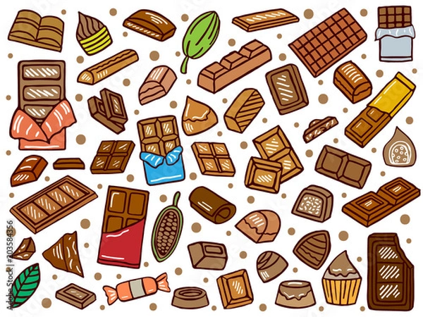 Obraz ręcznie rysowane doodle czekolady