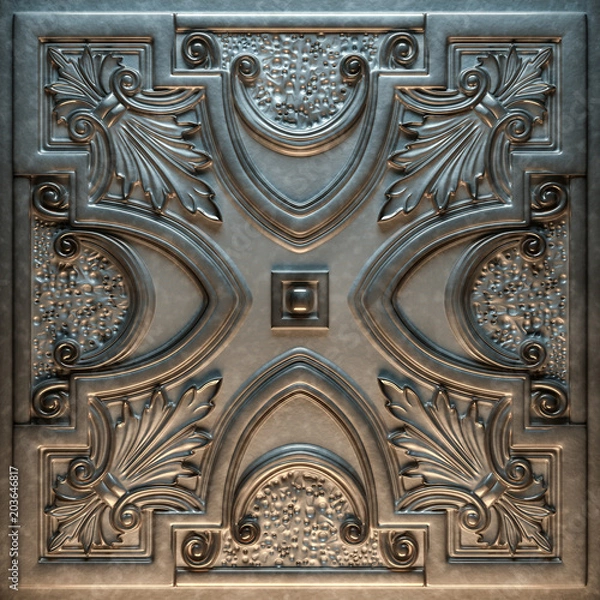 Fototapeta Vintage decorative pattern. 3D rendering.