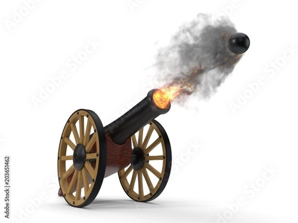 Obraz Armaty ramadańskie wystrzeliły moment. Ilustracja 3D