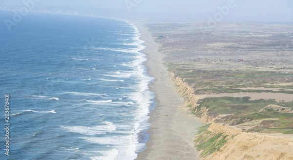 Obraz Beautiful top view of the beaches of Point Reyes in California