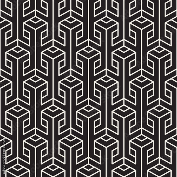 Fototapeta Vector seamless pattern. Modern stylish abstract texture. Repeating geometric tiles..