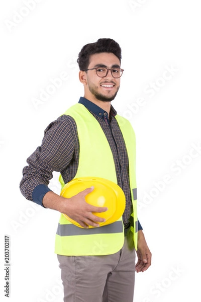 Obraz holding the helmet