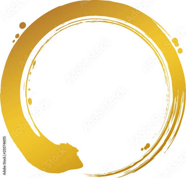 Fototapeta 丸　円　金　筆文字