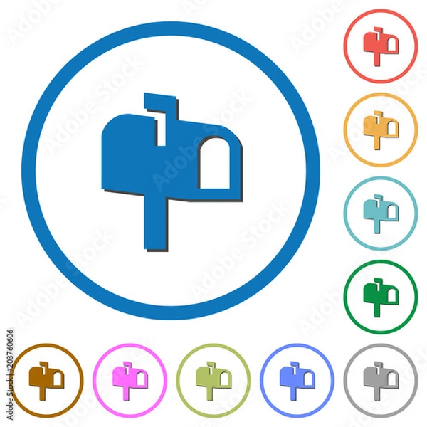 Fototapeta Mailbox icons with shadows and outlines