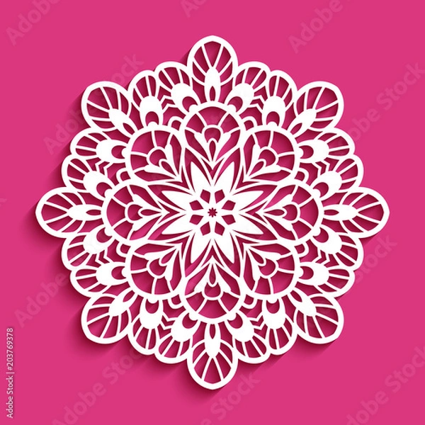 Obraz Round lace doily, cutout paper pattern