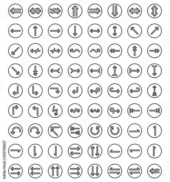Fototapeta Arrows vector icon set