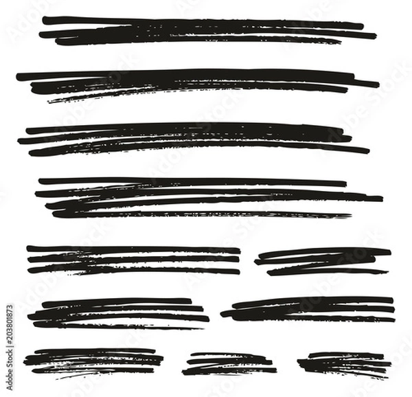Fototapeta Pen Strokes Bold Line & Background Set 03