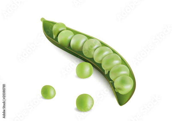 Obraz Peas on a white background