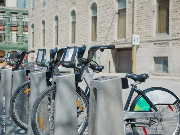 Obraz Bicycle sharing and rental system station