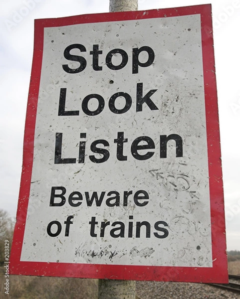 Obraz stop look listen