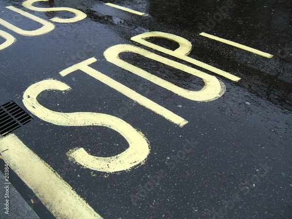 Obraz bus stop sous la pluie