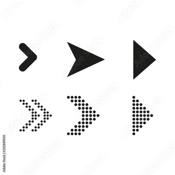 Obraz Set of black vector arrows. Arrow icon