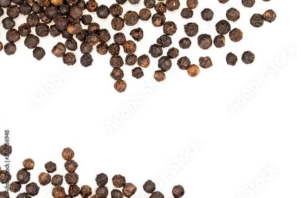 Obraz closeup dried black pepper on white background