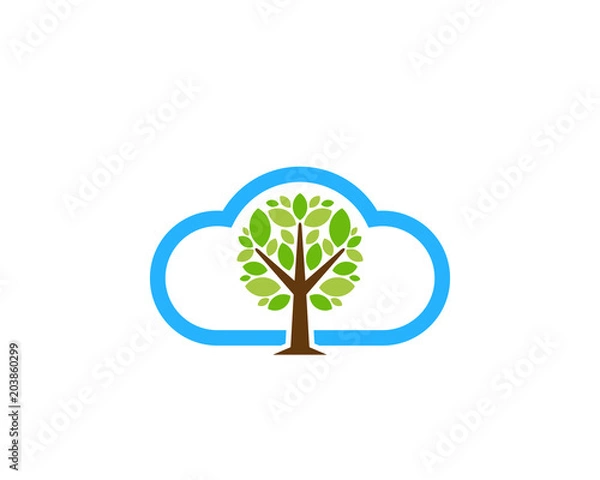 Fototapeta Tree Cloud Sky Icon Logo Design Element