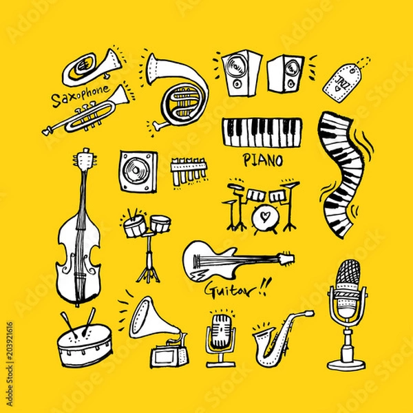 Obraz 음악회 포스터 / 손으로 그린 음악 일러스트